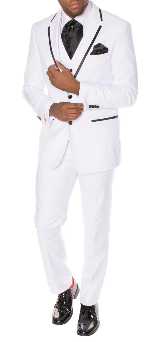 Ellsworth White & Black 3-Piece Slim Fit Tuxedo