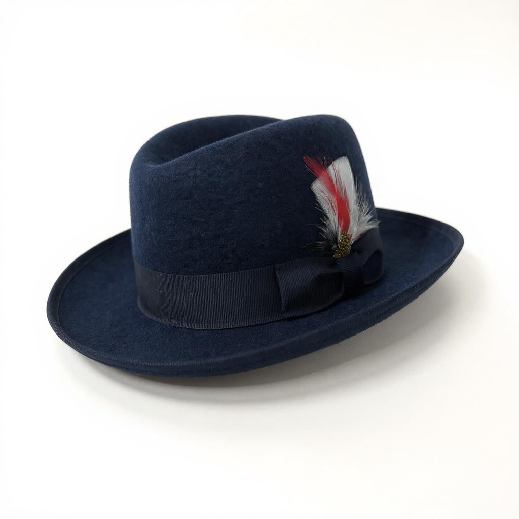 Australian Premium Wool Navy Godfather Hat