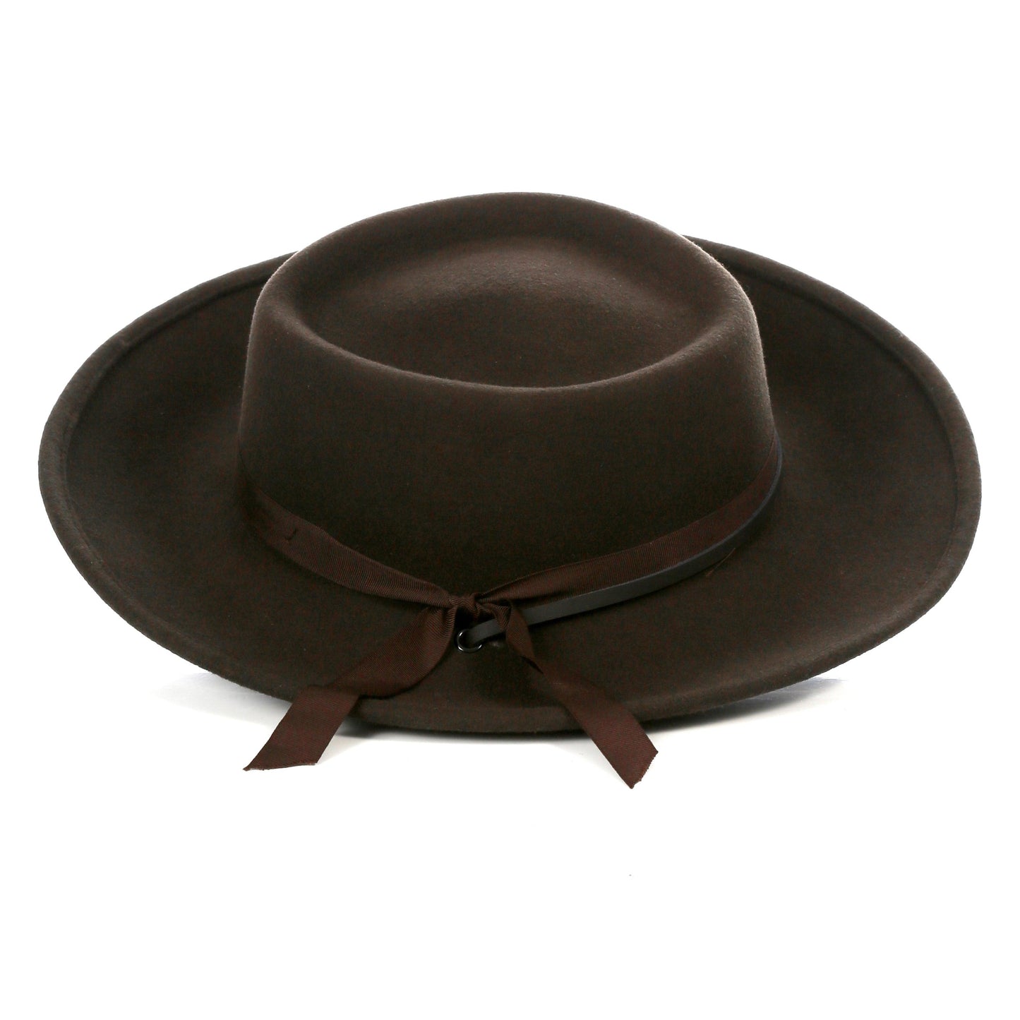 Dark Brown Wide Brim Fedora - Earp - Ferrecci USA 