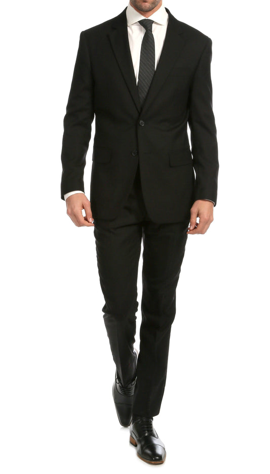 Castile Black Premium 2-Piece Wool Slim Fit Suit