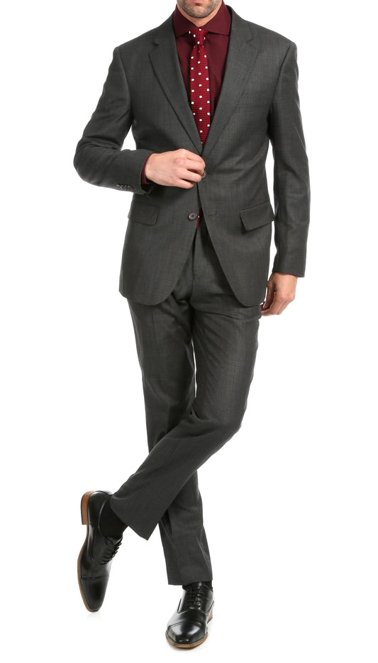 Castile Charcoal Premium 2-Piece Wool Slim Fit Suit