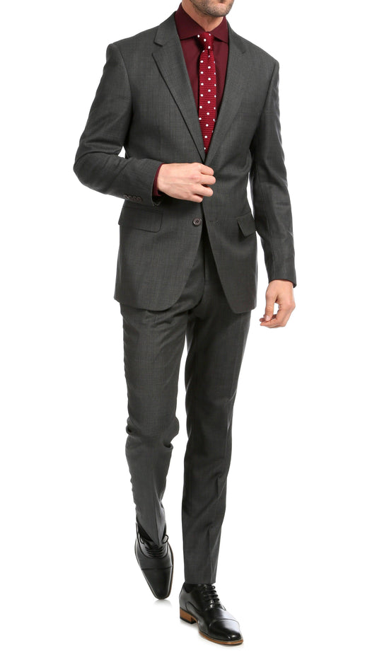 Castile Charcoal Premium 2-Piece Wool Slim Fit Suit