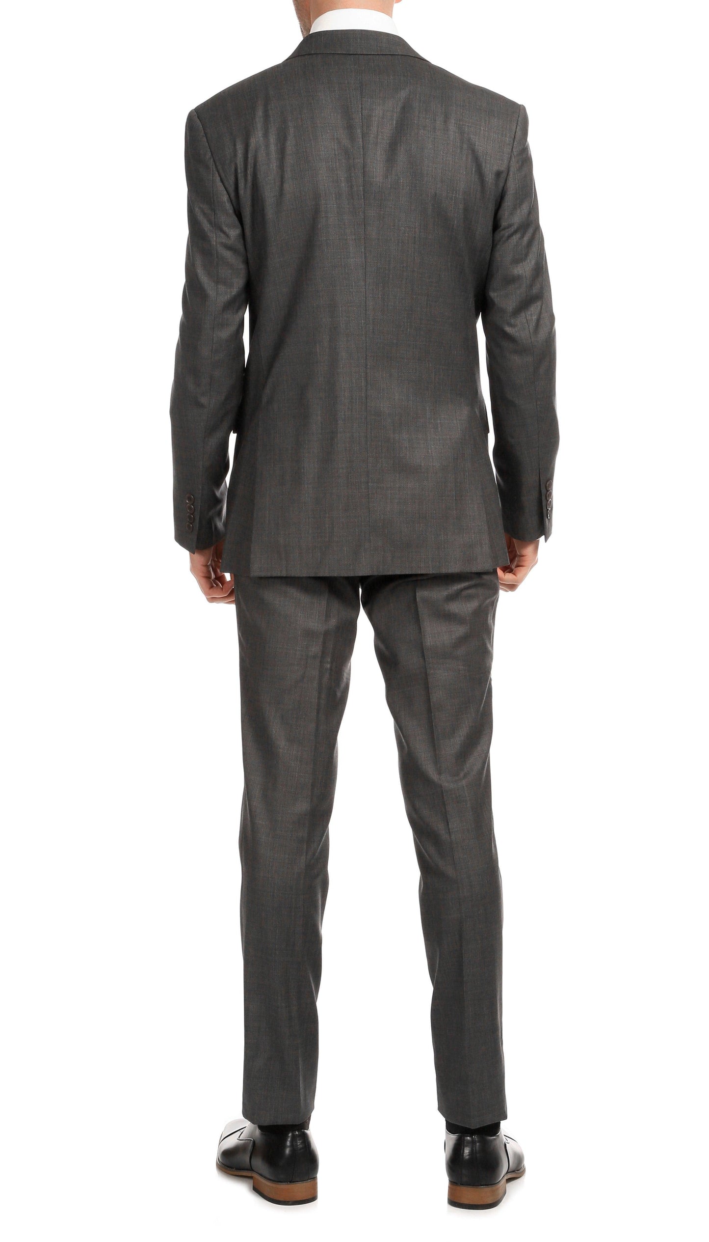 Castile Heather Grey Premium 2-Piece Wool Slim Fit Suit
