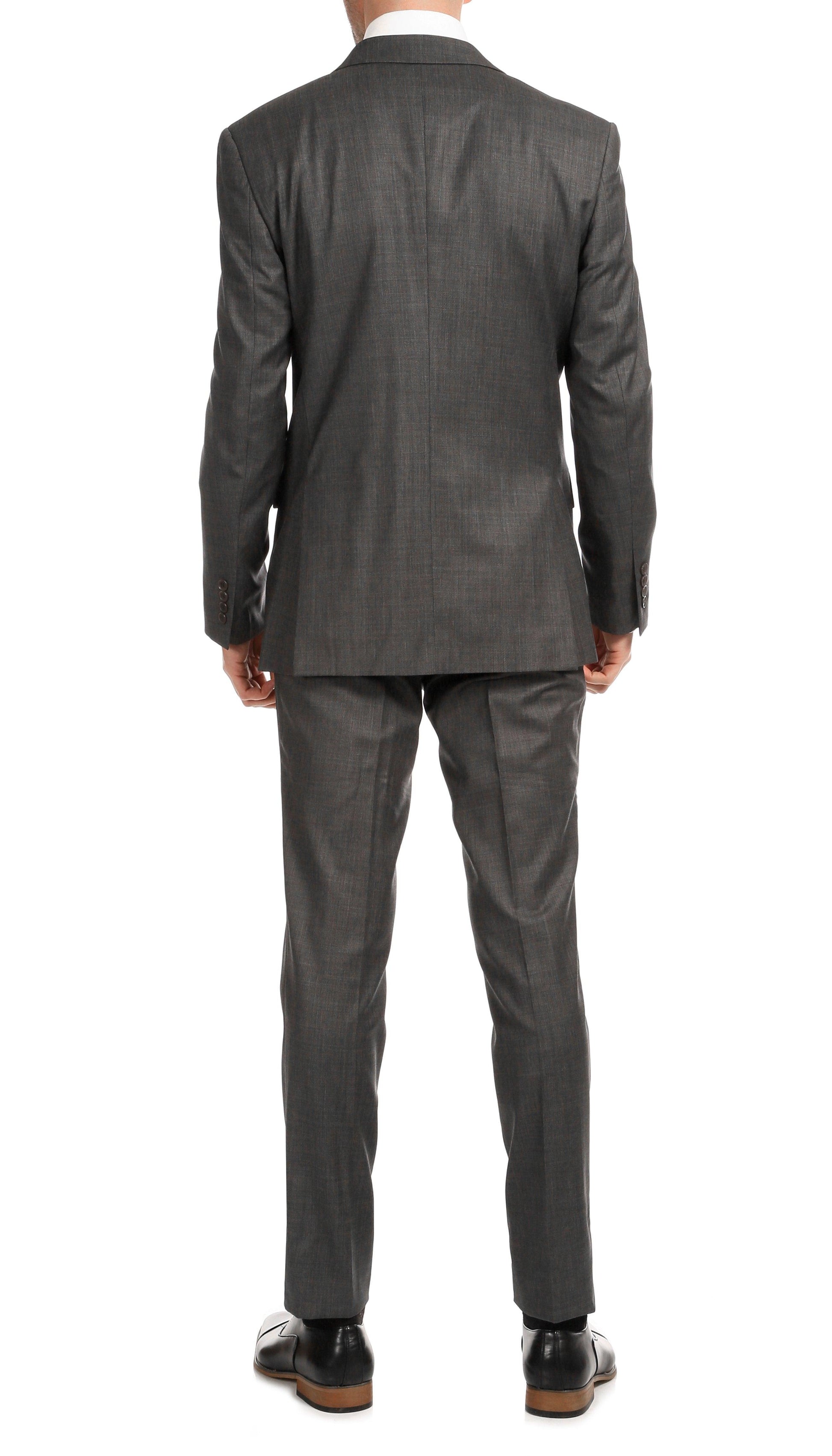 Castile Heather Grey Premium 2-Piece Wool Slim Fit Suit