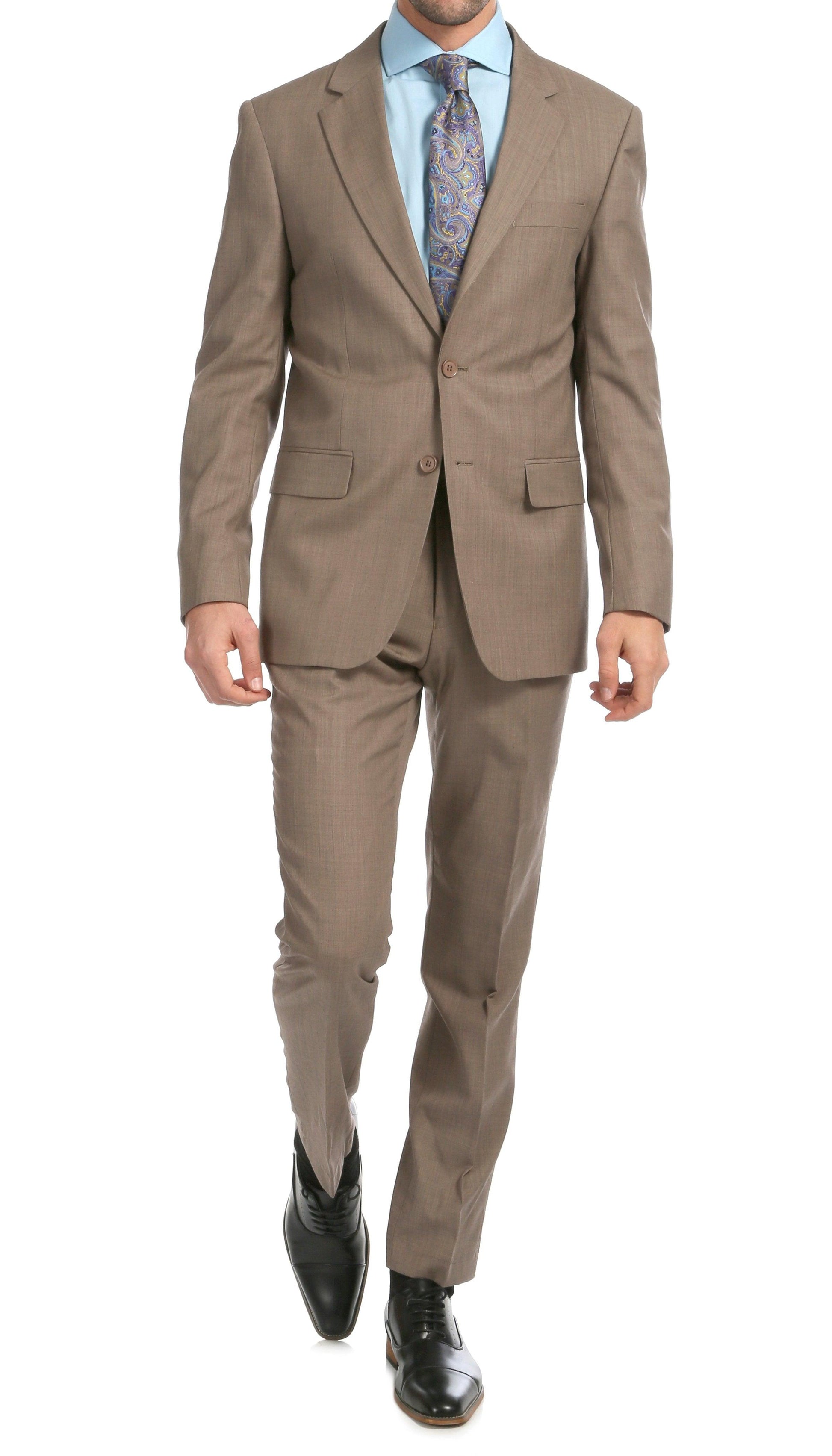 Castile Sand Premium 2-Piece Wool Slim Fit Suit