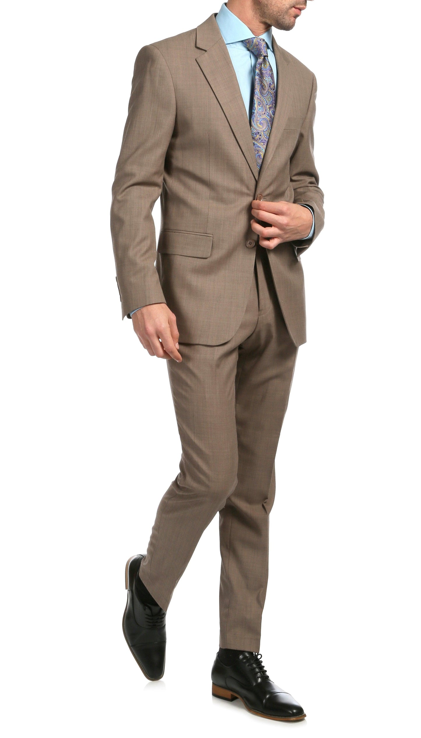 Castile Sand Premium 2-Piece Wool Slim Fit Suit