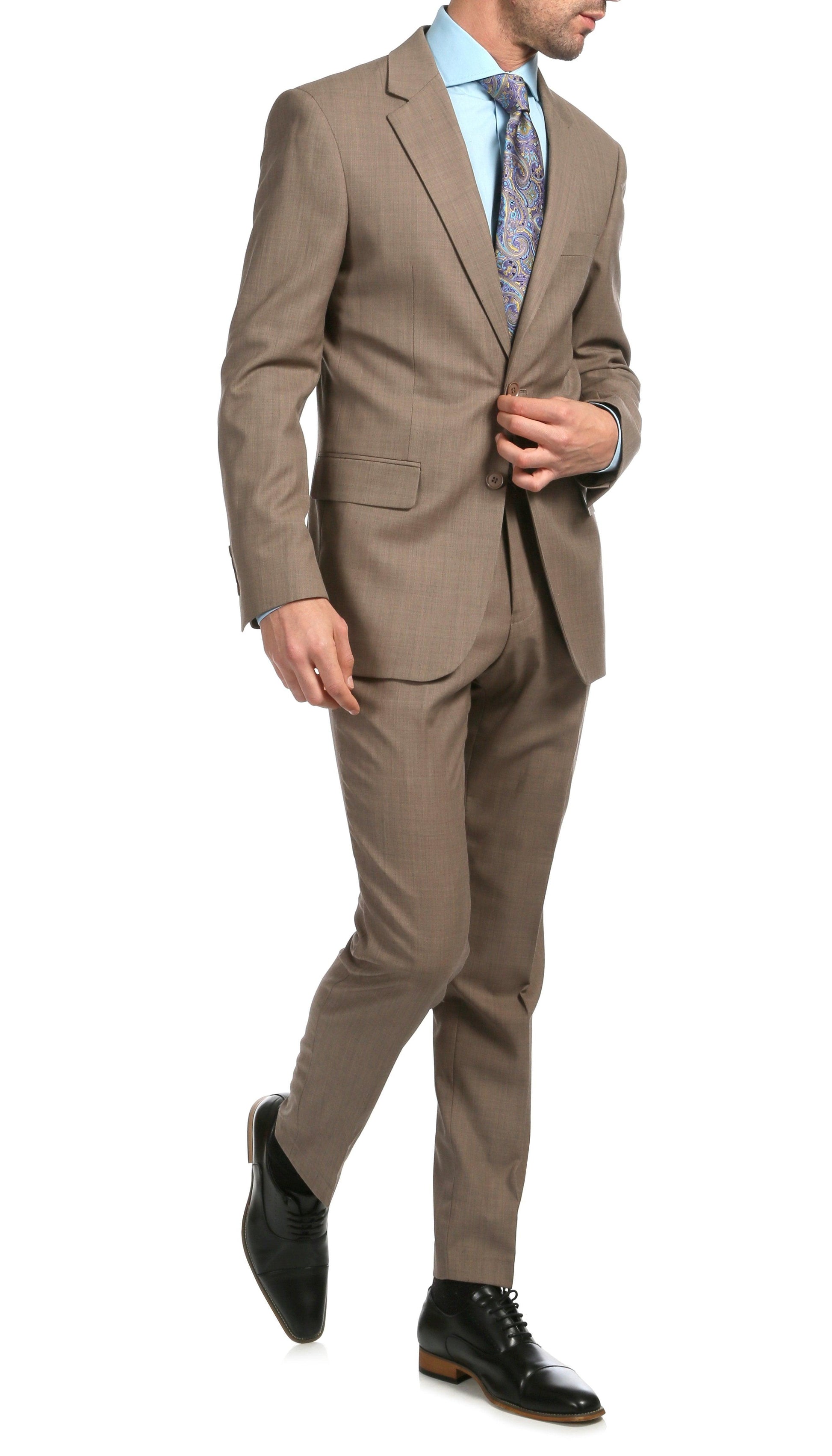 Castile Sand Premium 2-Piece Wool Slim Fit Suit