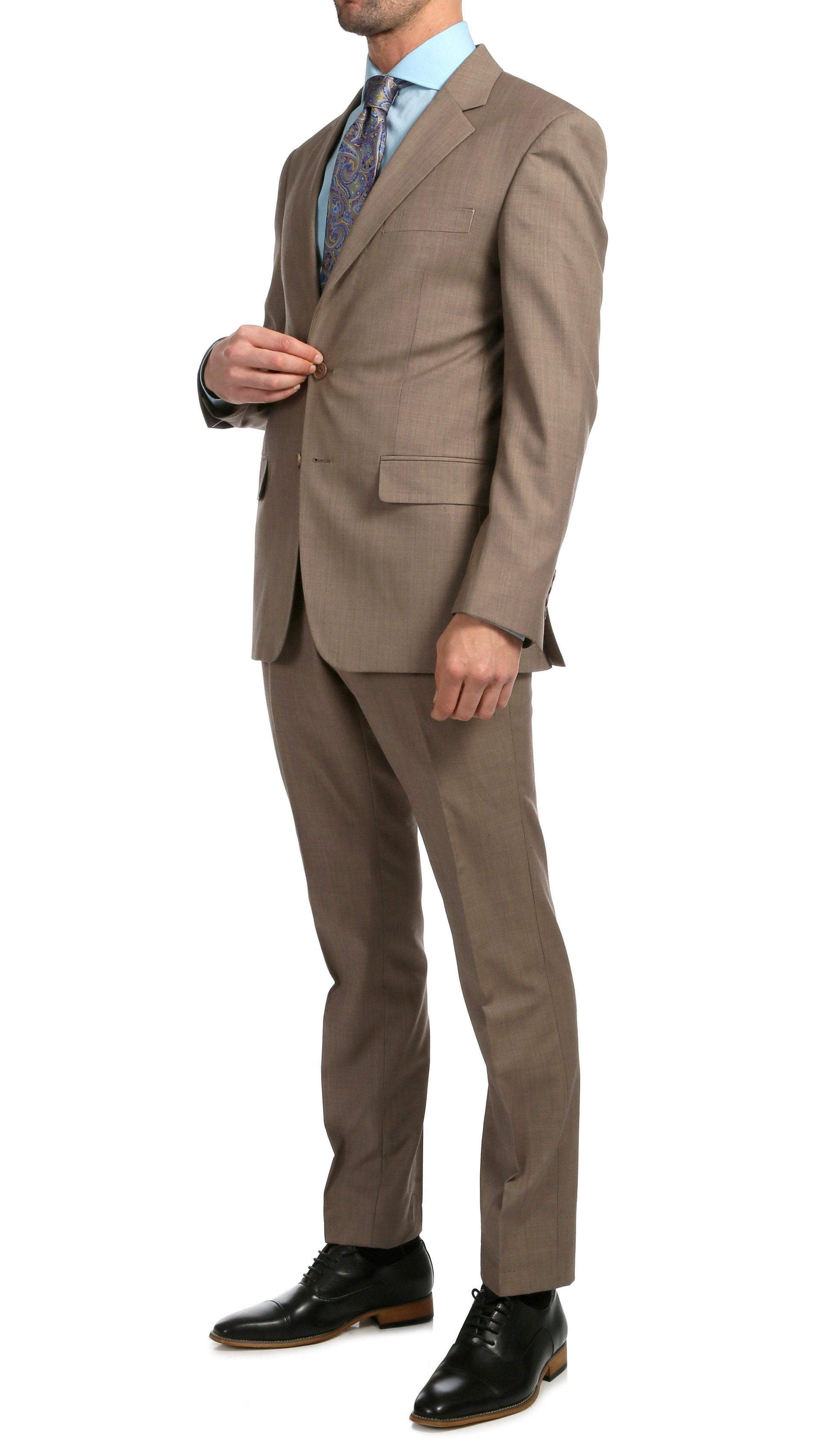 Castile Sand Premium 2-Piece Wool Slim Fit Suit