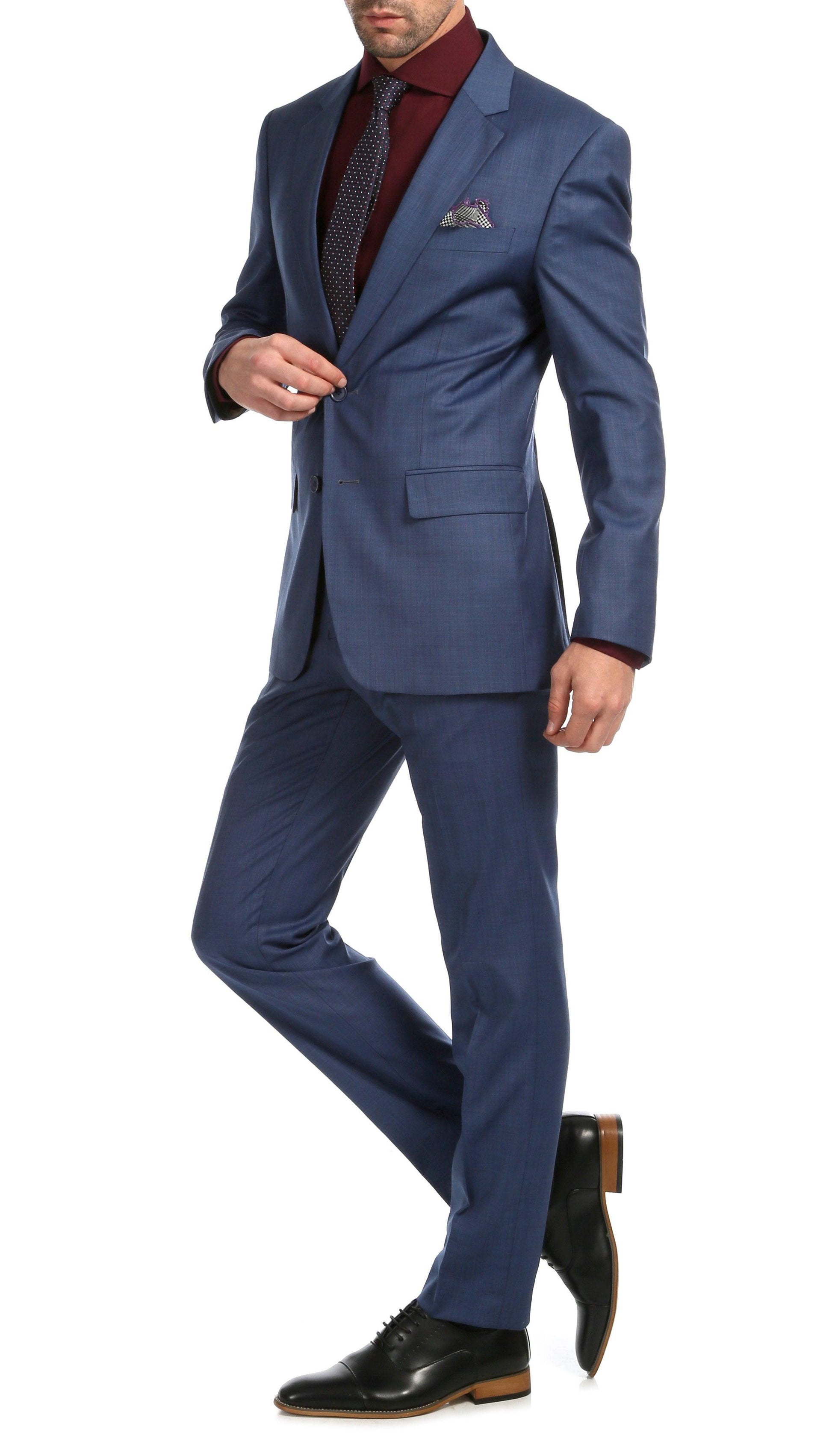 Castile Slate Premium 2-Piece Wool Slim Fit Suit