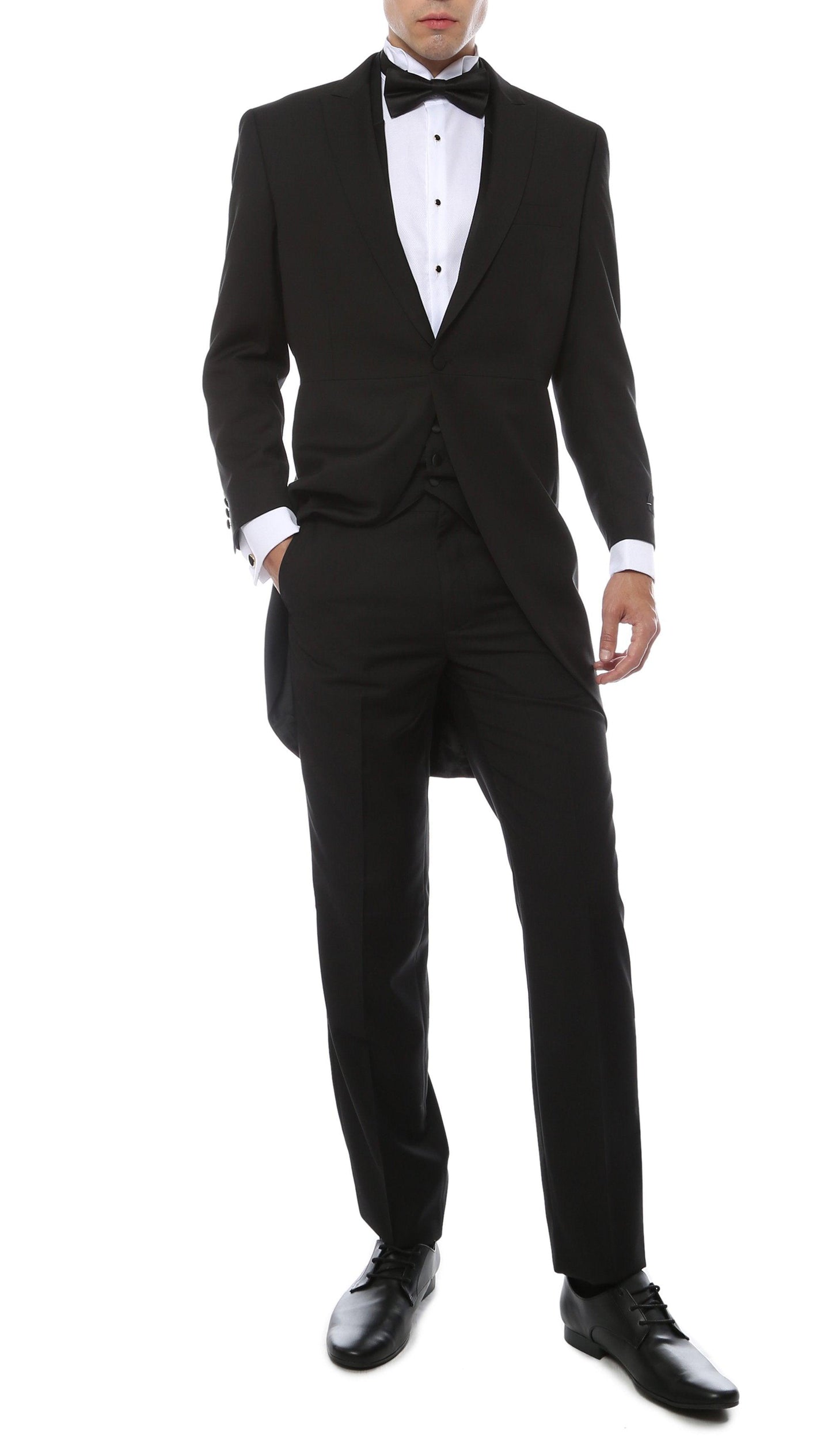 Fairfax Black Cutaway Regular Fit 2-Piece Tuxedo Suit