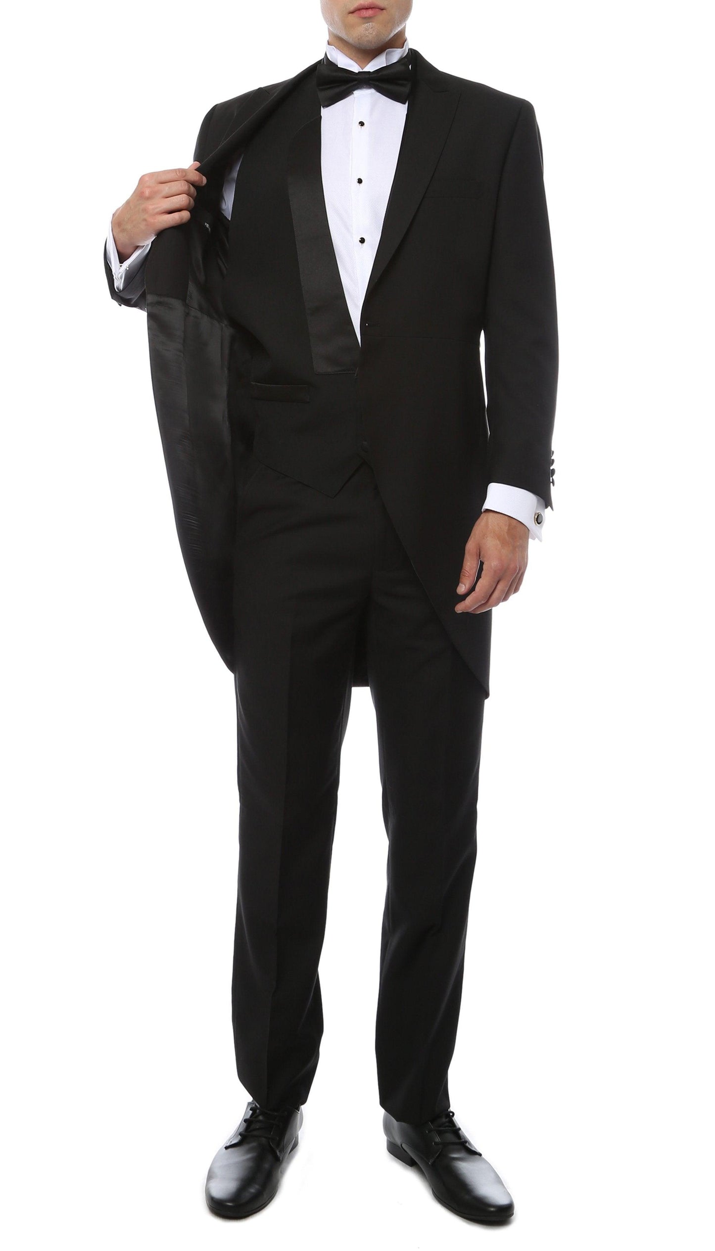 Fairfax Black Cutaway Regular Fit 2-Piece Tuxedo Suit