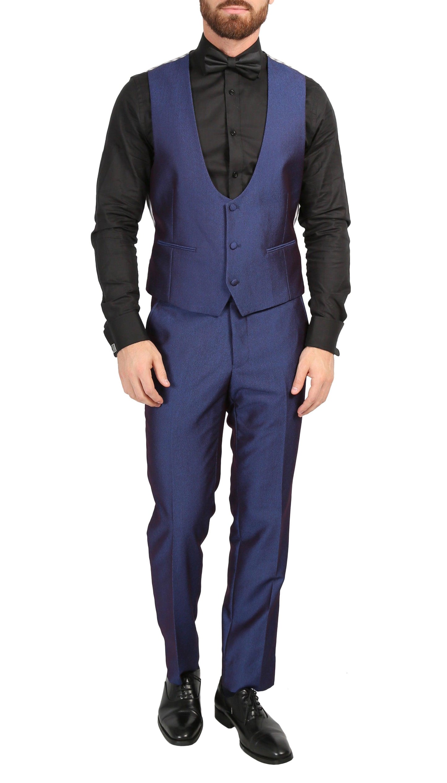Belvedere Navy Slim Fit Shawl Collar 3-Piece Tuxedo
