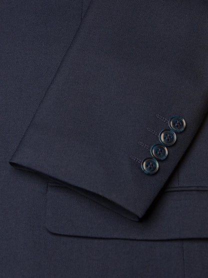 TESSUTO MEN'S NAVY SLIM FIT 3-PIECE SUIT | NOTCH LAPEL & PICK STITCHING