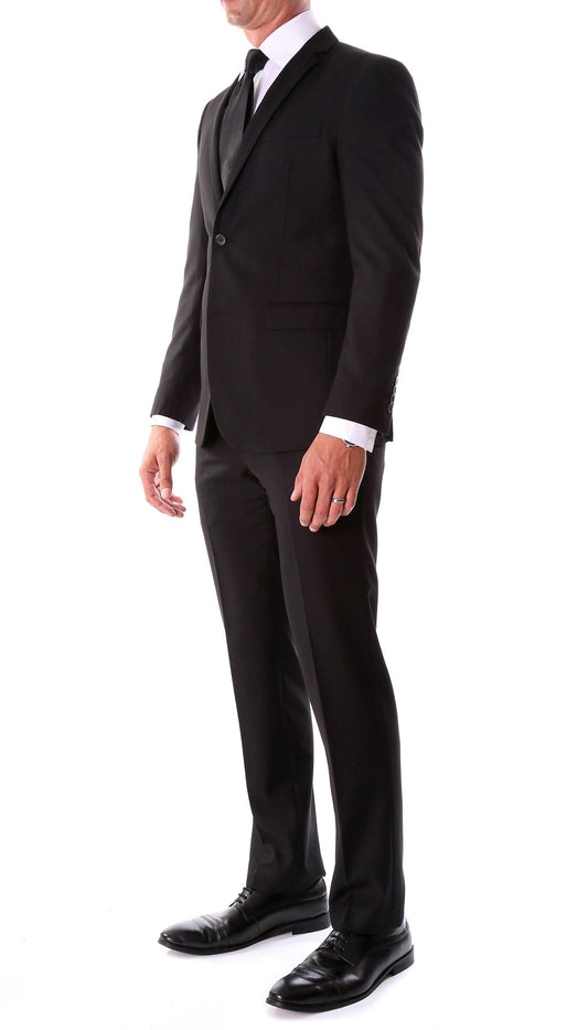 Monarch Black Notch Lapel 2-Piece Slim Fit Suit
