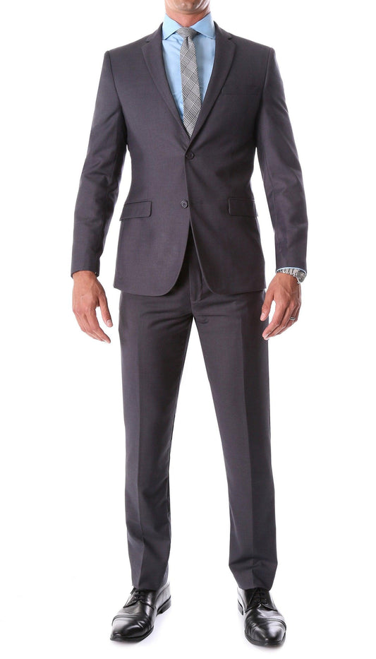 Monarch Charcoal Notch Lapel 2-Piece Slim Fit Suit