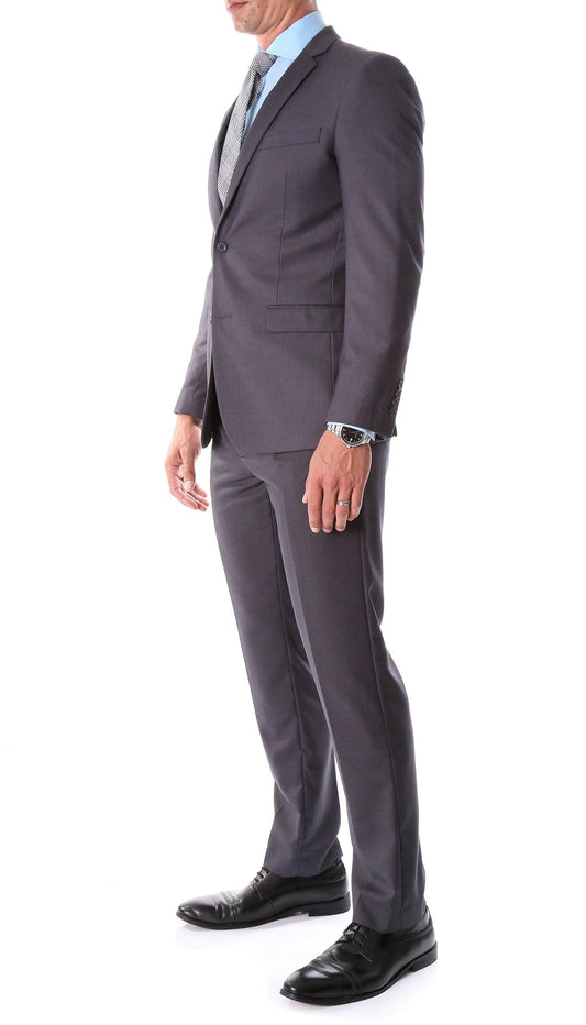 Monarch Charcoal Notch Lapel 2-Piece Slim Fit Suit