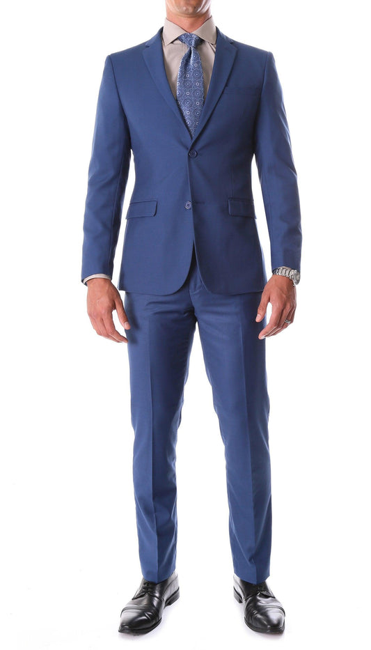 Monarch Indigo Blue Slim Fit Notch Lapel 2-Piece Suit