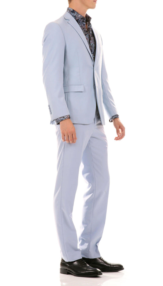 Monarch Sky Blue Slim Fit Notch Lapel 2-Piece Suit