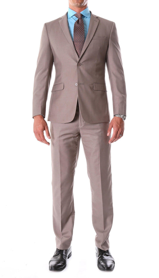 Monarch Taupe Notch Lapel 2-Piece Slim Fit Suit