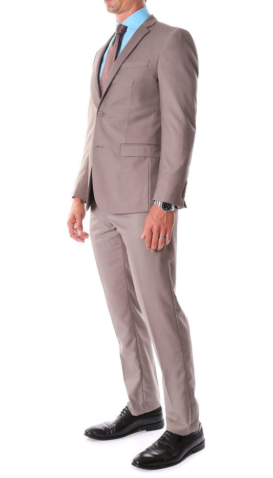 Monarch Taupe Notch Lapel 2-Piece Slim Fit Suit