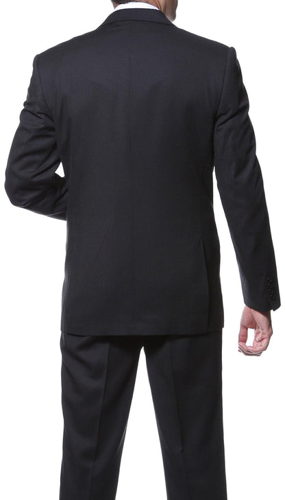 Nassau Black 2-Piece Slim Fit Striped Tone-on-Tone Wool Suit