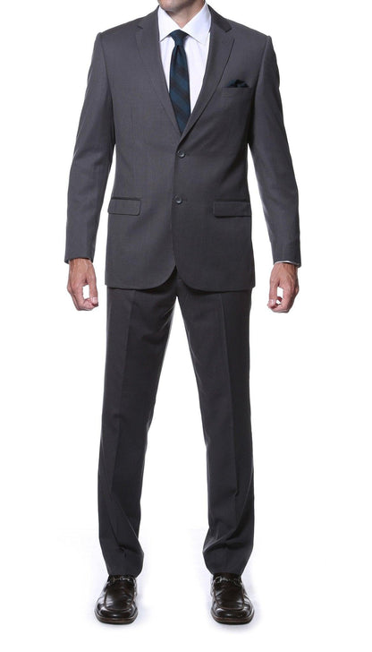 Nassau Charcoal 2-Piece Slim Fit Striped Tone-on-Tone Wool Suit