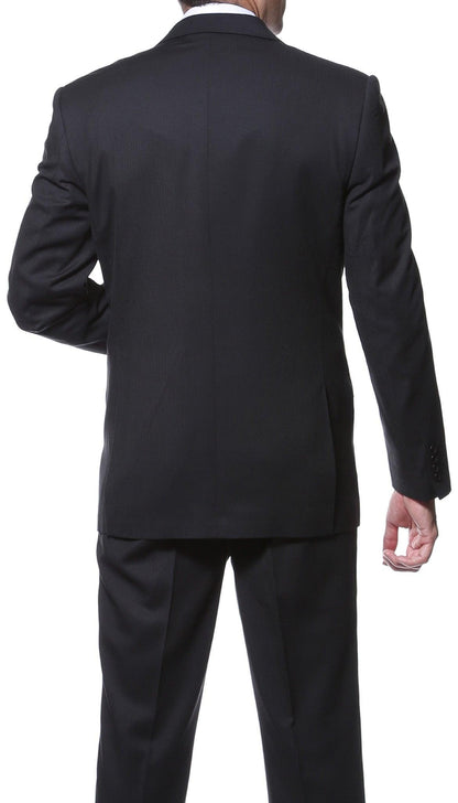 Osborne Black Slim Fit Striped Tone-on-Tone Wool Suit