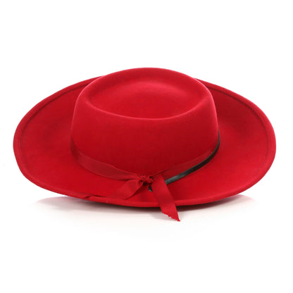 Red Wide Brim Fedora - Earp - Ferrecci USA 