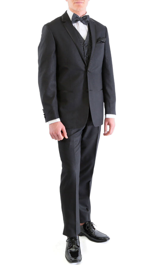 Percival Black Premium Slim Fit 2-Piece Tuxedo